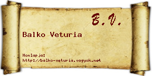 Balko Veturia névjegykártya
